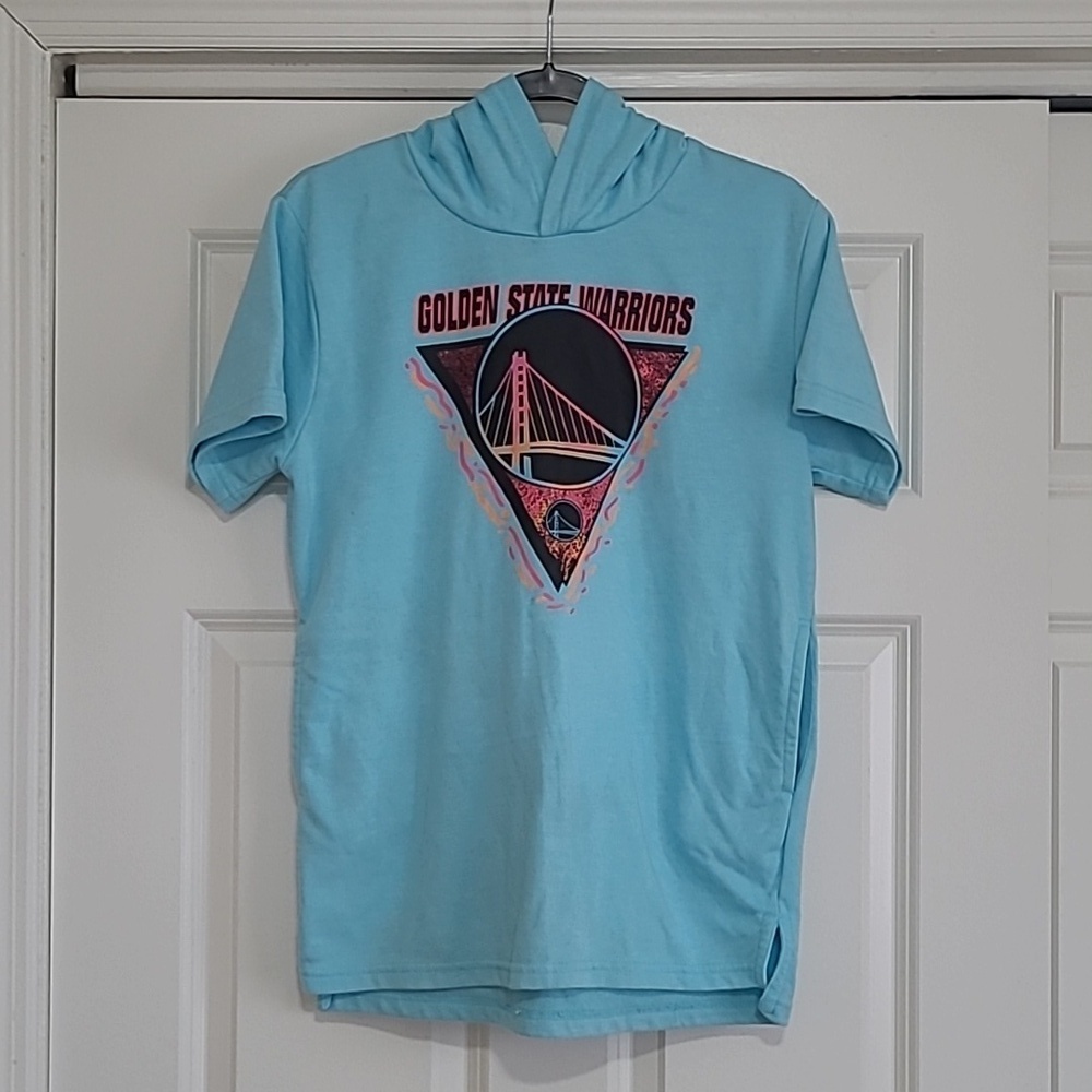 Golden State Warriors Teal Short Sleeve Hoodie T-Shirt - Size M